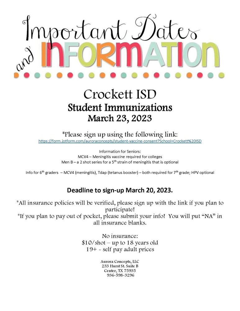 03/23/2023 CISD Student Immunizations 