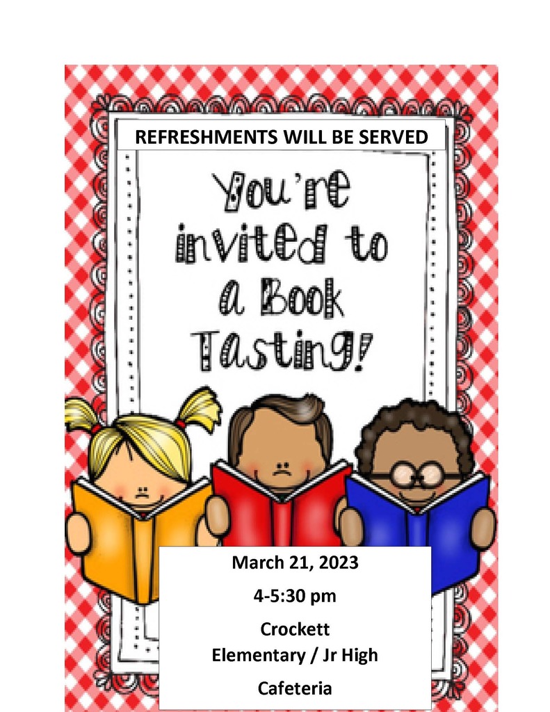 You're invited to a book tasting flyer 