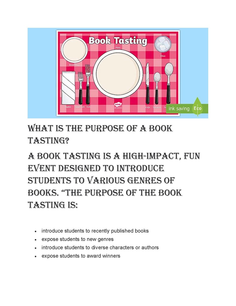 What is a book tasting flyer 